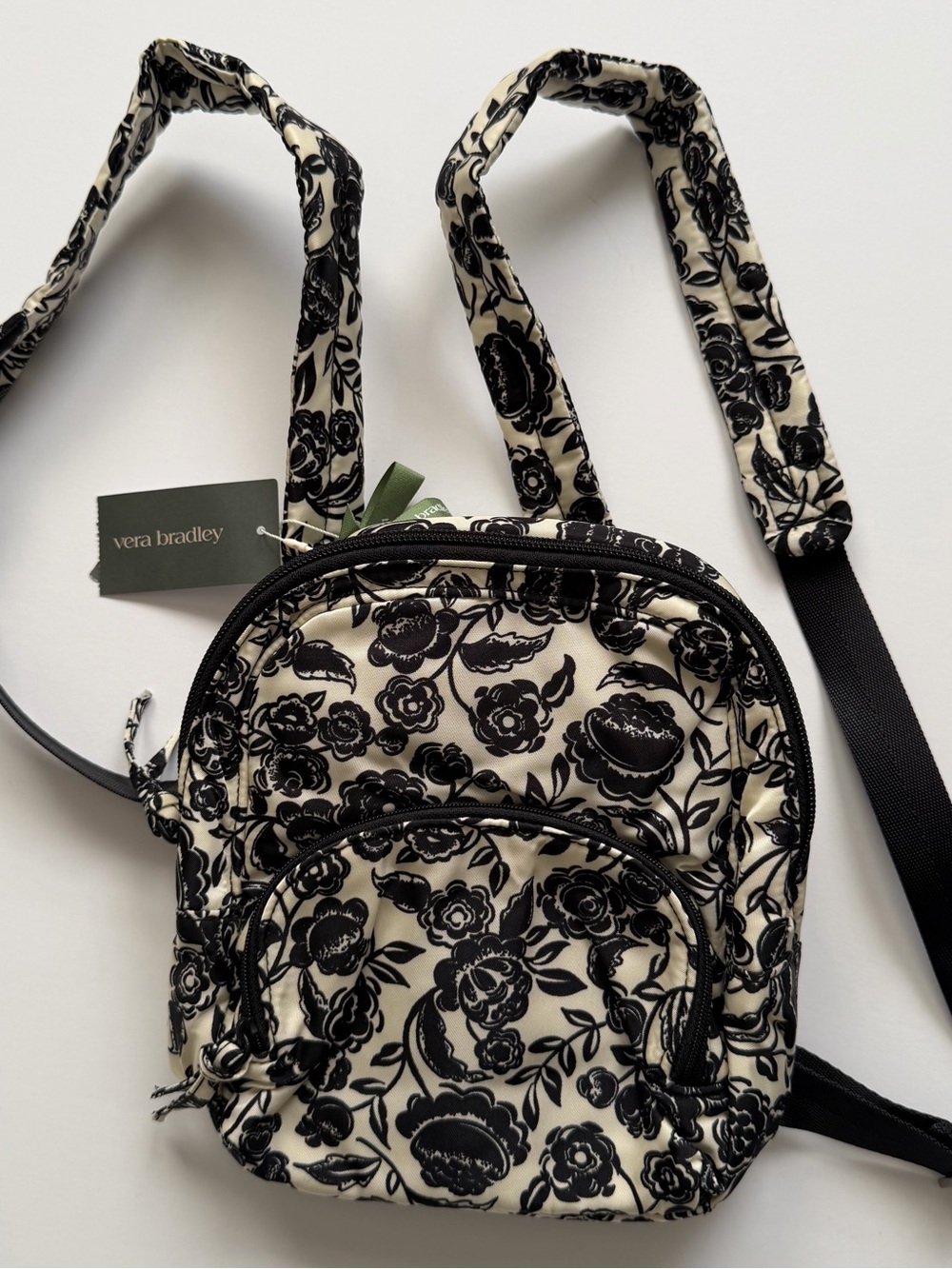 NWT Vera Bradley Mini Banbury Backpack in Bubbly Flowers Black
